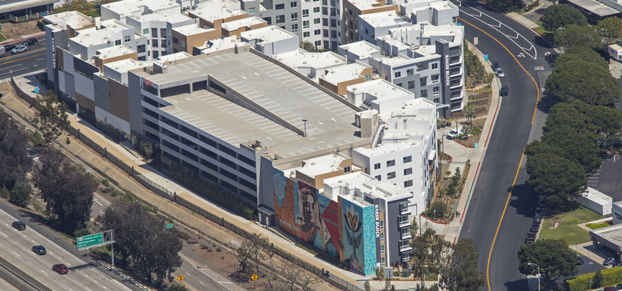 Baker Block parking structure aerial view