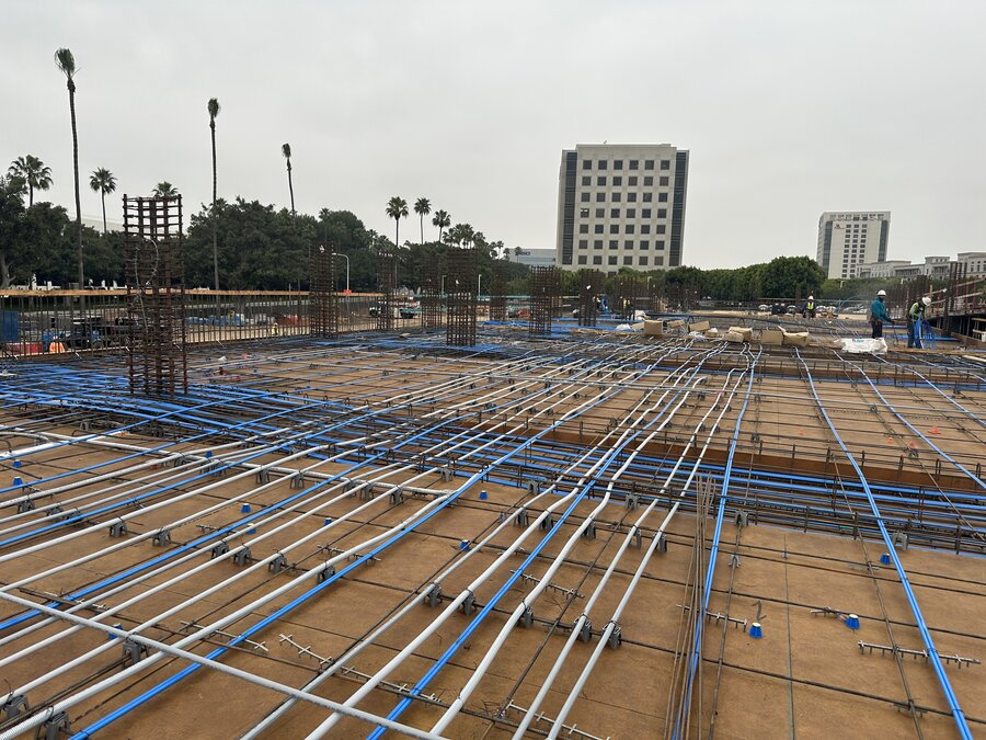 Irvine Company hybrid parking structure under construction