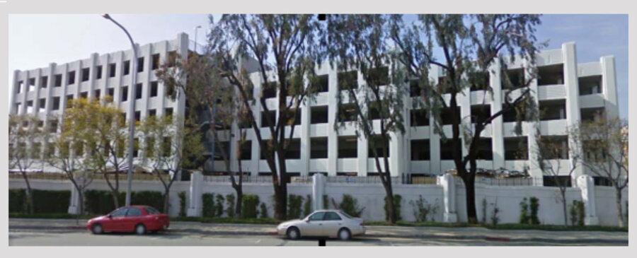 Sony Studios parking structure exterior