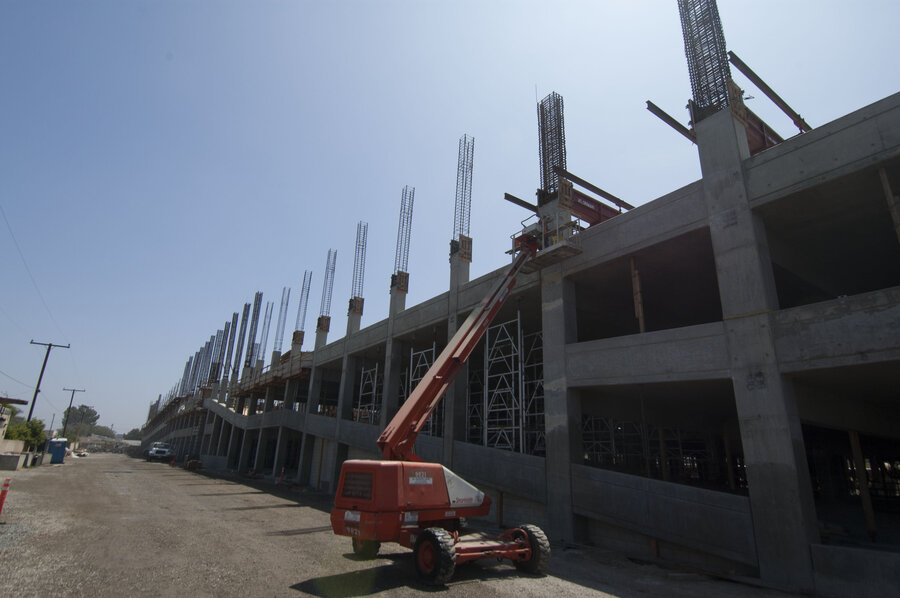 The Source parking structure during construction