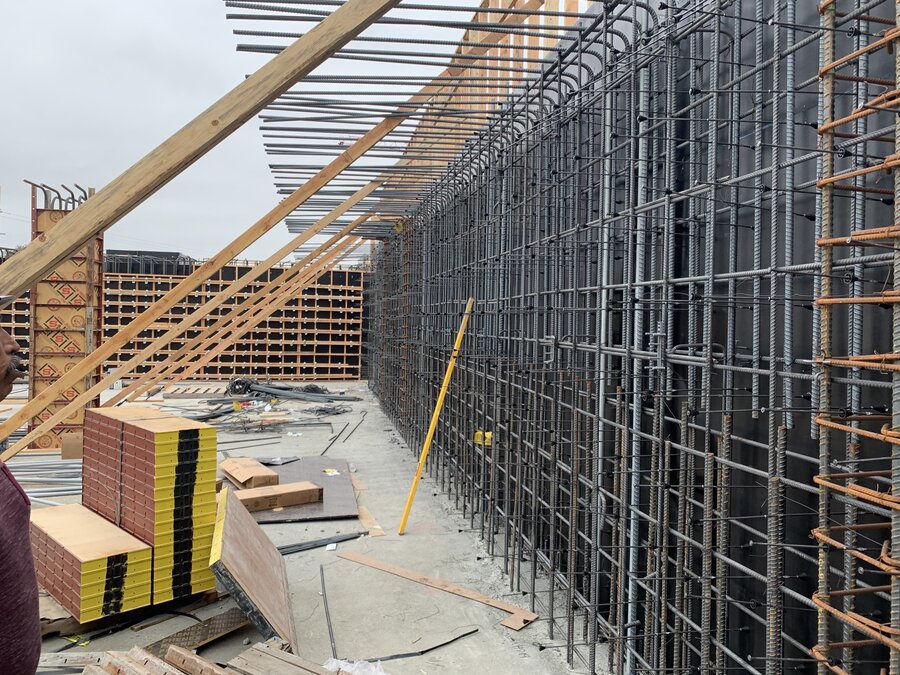 Temple Lofts podium under construction